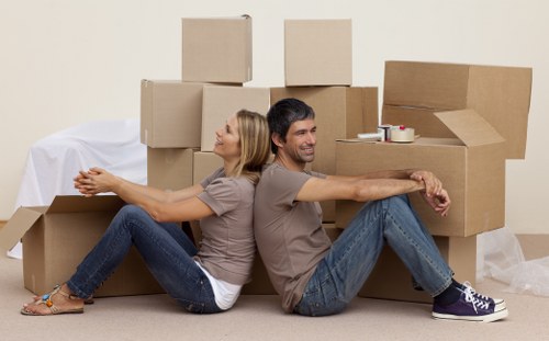 Fragile household items carefully wrapped by packing services in Southhackney